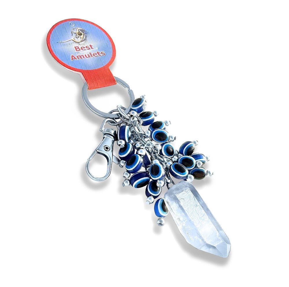 7285 The True Evil Eye Protection Amulet Keychain Set with Genuine